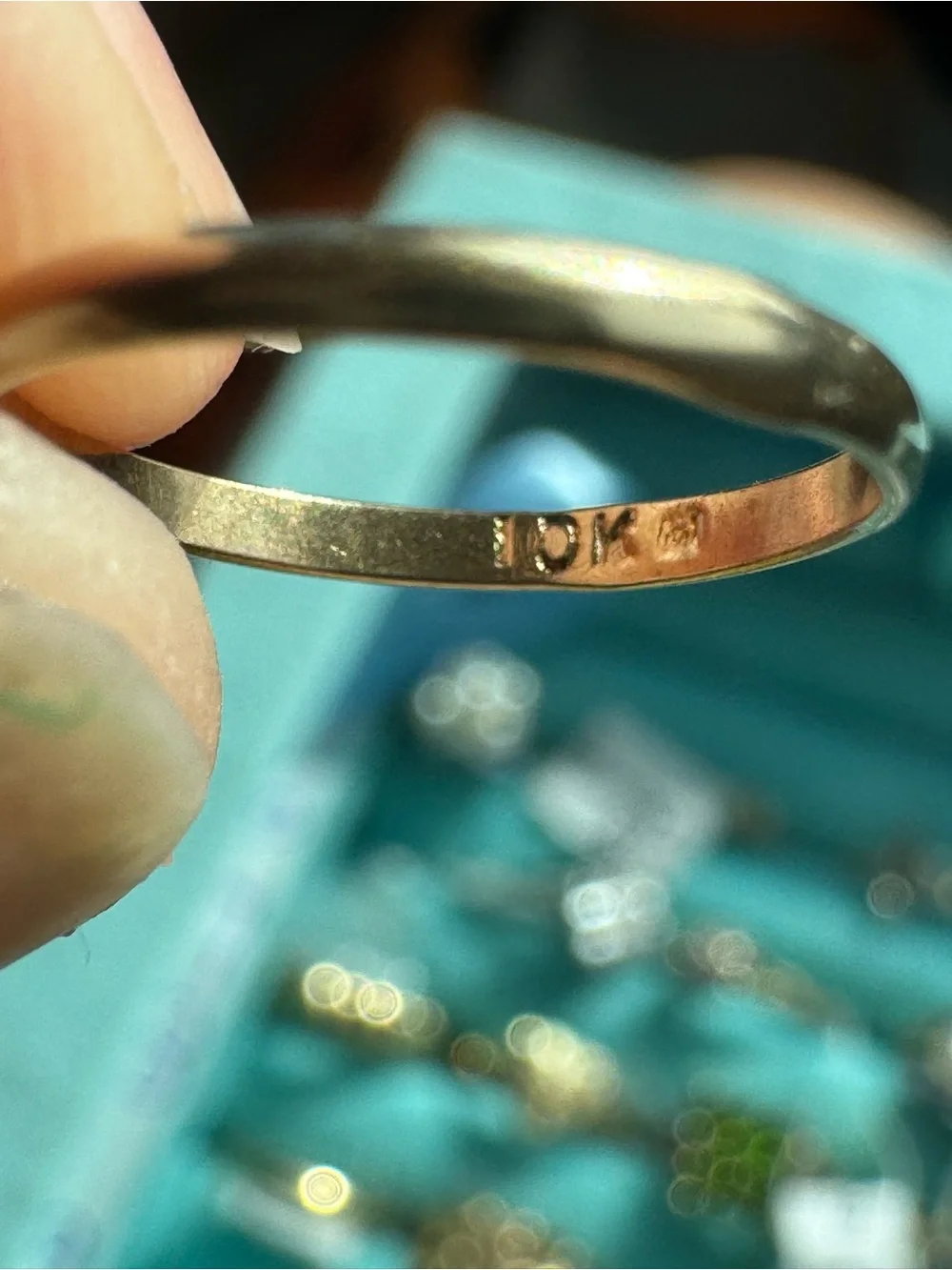 10k gold baby ring size 1 stamped acid tested